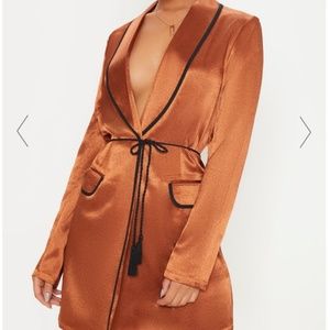 Rust Rope Belt BLAZER DRESS JACKET (Size 4)